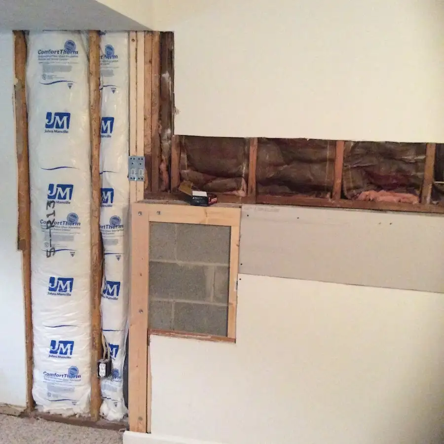 Wall insulation replacement during Contents Cleaning & Restoration in Stamford